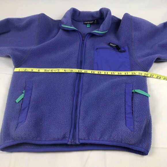 Vintage Patagonia 1990 Synchilla Full Zip Retro X Fleece Jacket Purple Womens 12 - Picture 6 of 12